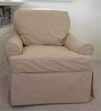 upholstered chair after custom slipcover