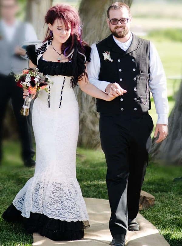 steampunk bride and groom